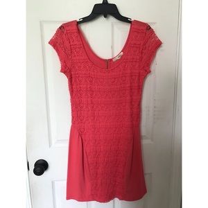 Coral lace dress